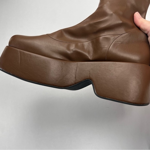 Simon Miller Hustler Vegan Leather Ankle Boot Women SZ 40 10 Brown Platform NWOT - Picture 12 of 15